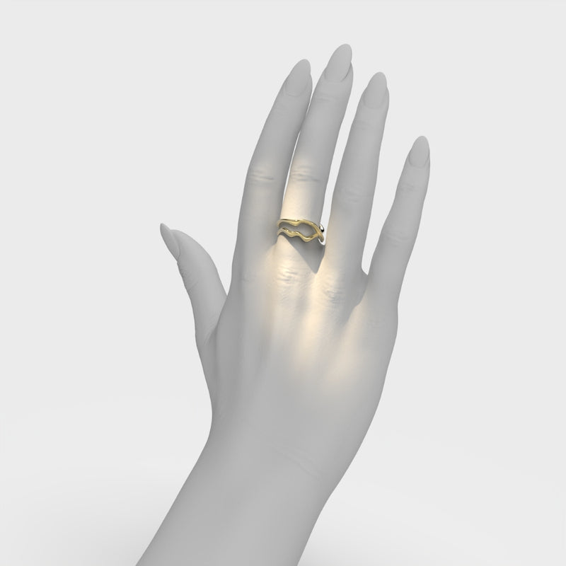 Bare Souls double golden threads ring by Formes Fine Jewelry yellow