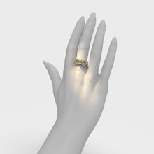 Bare Souls double golden threads ring by Formes Fine Jewelry yellow hand