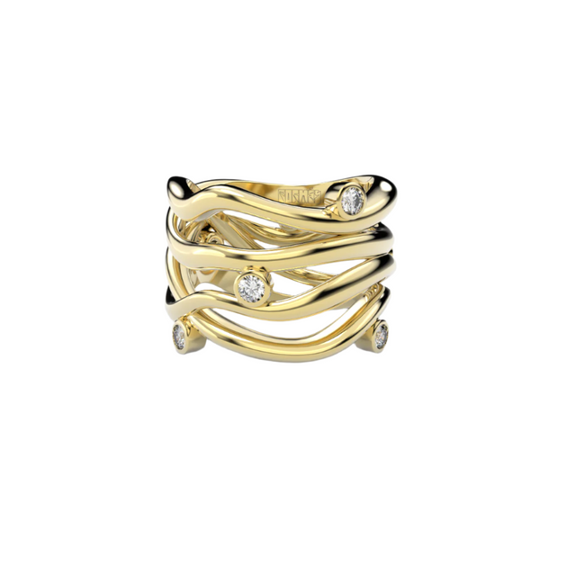 Bare Souls four golden threads ring by Formes Fine Jewelry