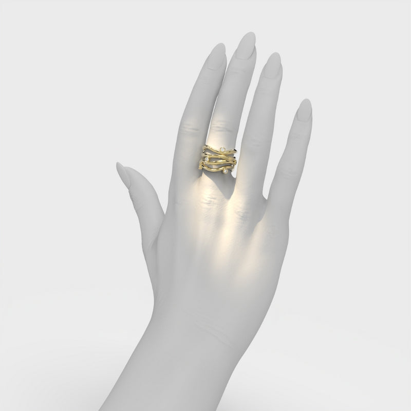 Bare Souls four golden threads ring by Formes Fine Jewelry