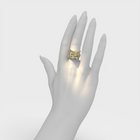Bare Souls golden threads ring by Formes Fine Jewelry on hand