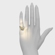 Bare Souls organic designer ring with oval diamond Formes on hand
