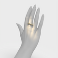 Bare Souls organic golden ring with diamonds by Formes on hand