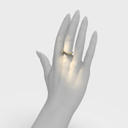 Bare Souls organic golden ring with diamonds by Formes yellow gold hand