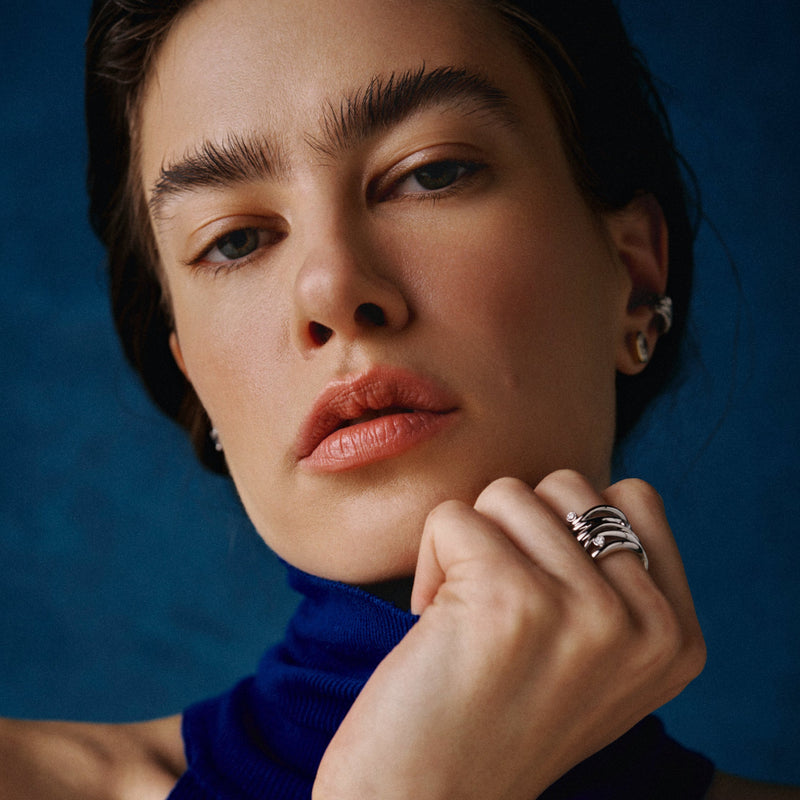 Bare Souls ring 5 threads shank white