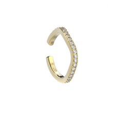 Blue Edges ring ear cuff by Formes curved line