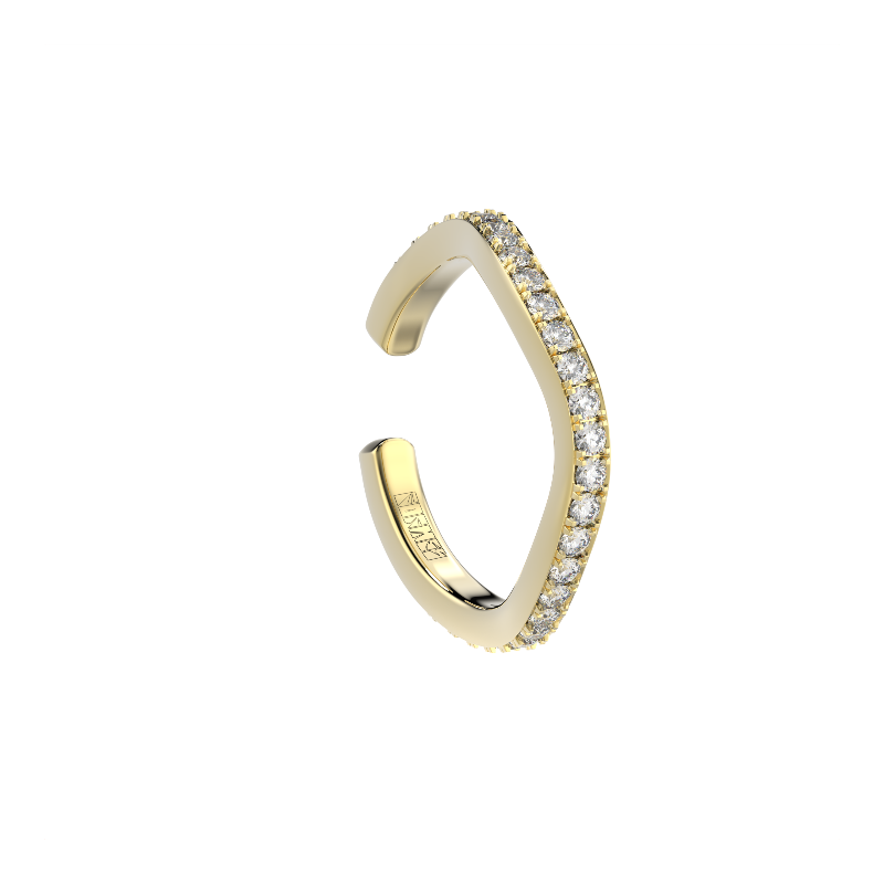 Blue Edges ring ear cuff by Formes curved line