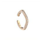 Blue Edges ring ear cuff by Formes curved line rose