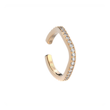 Blue Edges ring ear cuff by Formes curved line rose