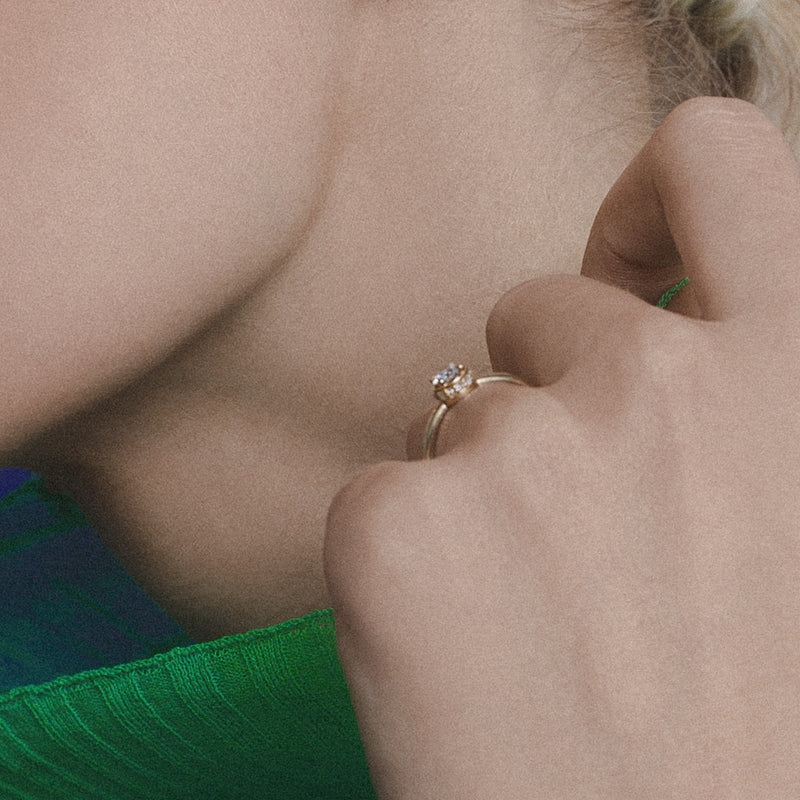 cosmos ring with lab grown or natural diamonds