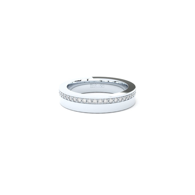 Dual diamonds line ring 