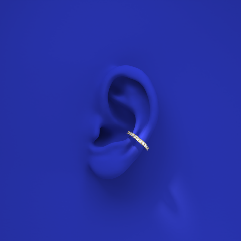 Blue Edges - Straight Petite Ear Cuff