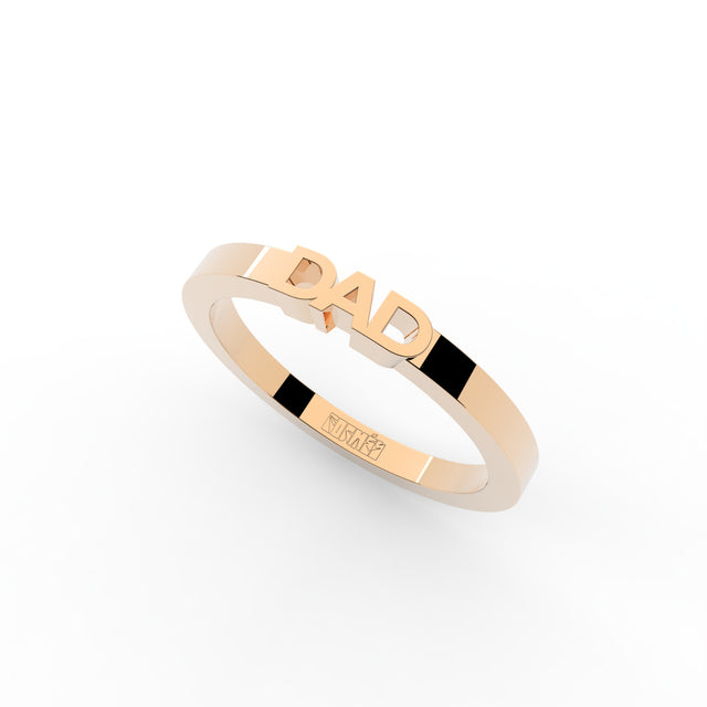 Edgy DAD ring by Formes in rose gold side