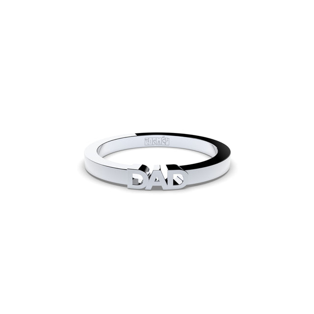 Edgy DAD ring by Formes in white gold
