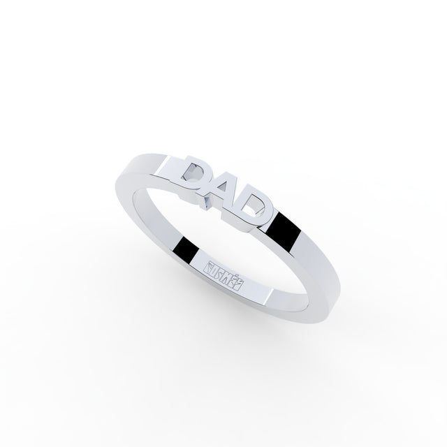Edgy DAD ring by Formes in white gold side