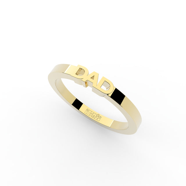 Edgy DAD ring by Formes in yellow gold side