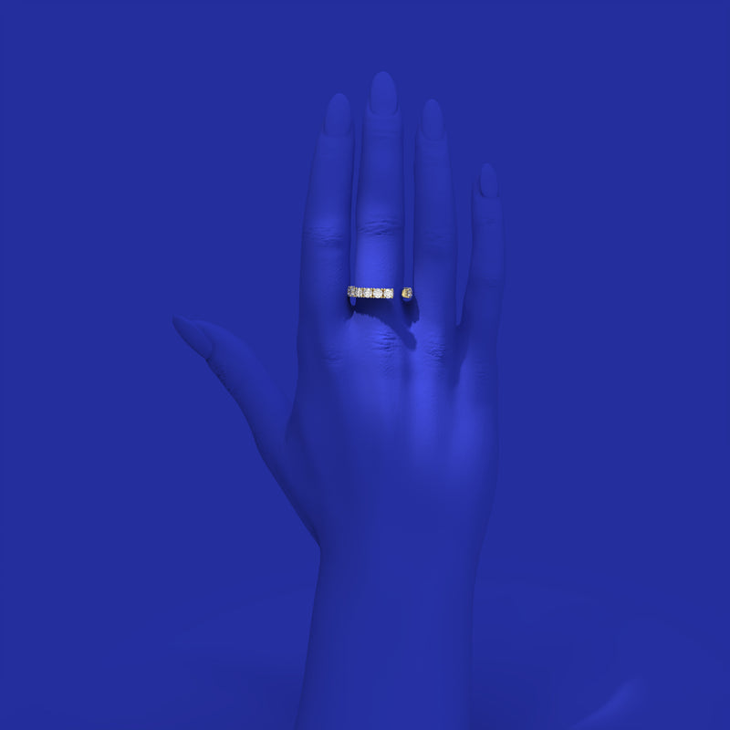 Diamond eternity claw setting ring / ear cuff by formes on hand
