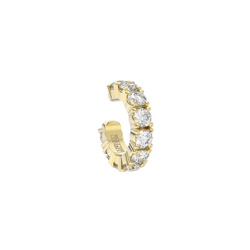 Diamond Ear Cuff in yellow gold edgy by Formes Fine Jewelry 