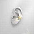 Golden ear cuff from Bare Souls collection of 3 threads and diamonds by Formes
