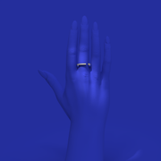 Blue Edges - tiesus žiedas / Auskaras manžetė by Formesjewelry.com