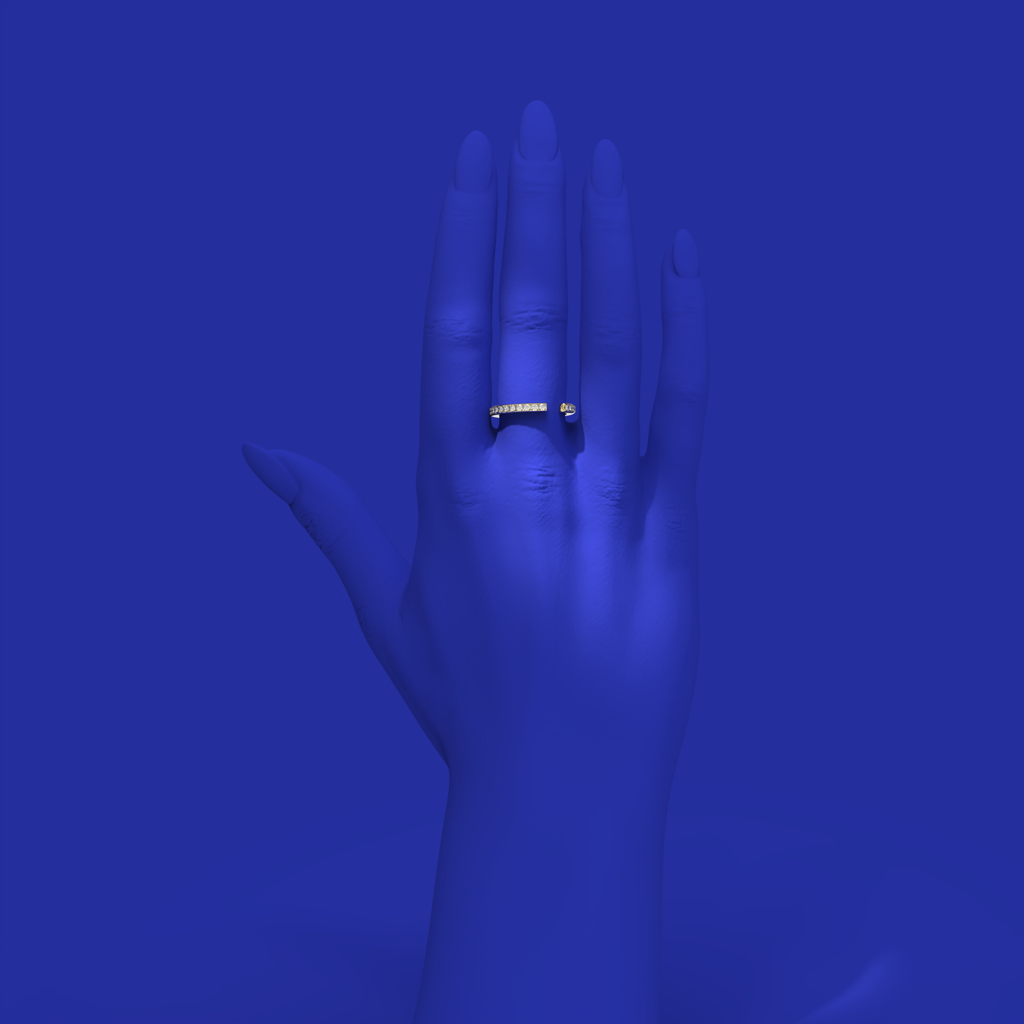 Blue Edges - Straight Ring/Ear Cuff by Formesjewelry.com