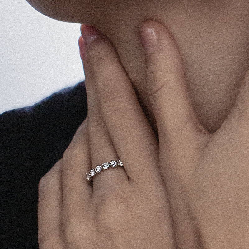 DUO HALF ETERNITY RING, 3 MM with  diamonds by Formes