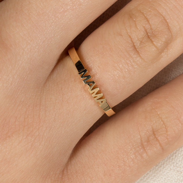 Mama ring in gold designer created sustainable ring from Formes