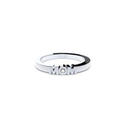 Mom ring in gold with diamond by Formes Fine Jewelry white front