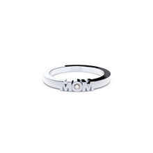 Mom ring in gold with diamond by Formes Fine Jewelry white front