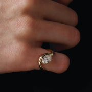 Organic oval diamond ring by Formes