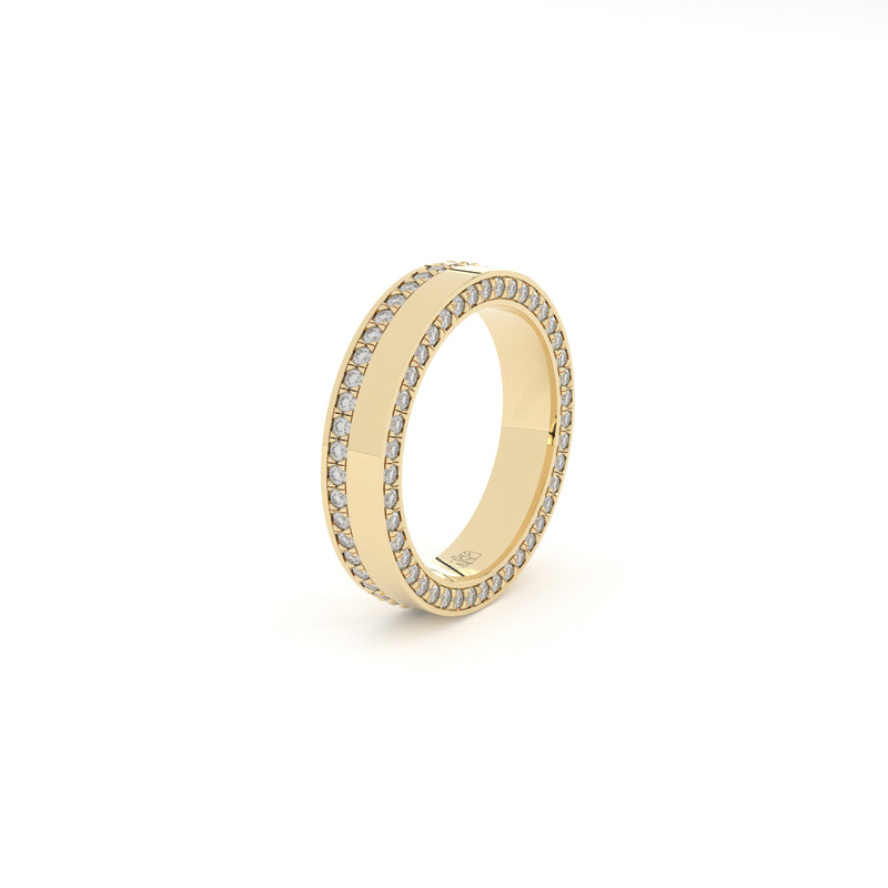 Dual diamonds line ring 
