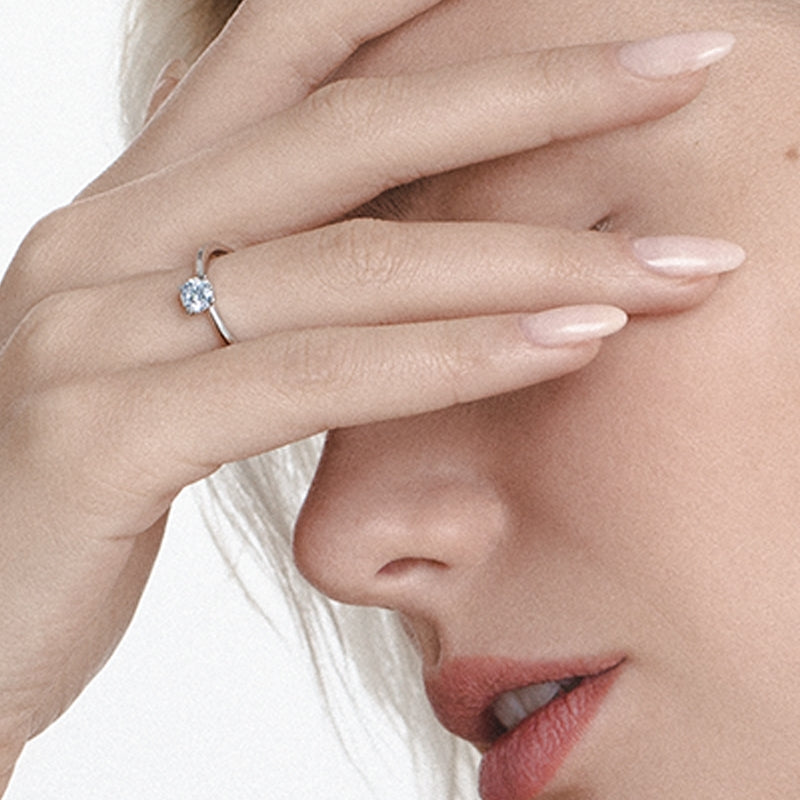 Tiny clash engagement ring with Gintare Sudziute
