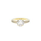 Tiny Clash Crown Bezel Engagement Ring, ~1.50 ct Diamonds