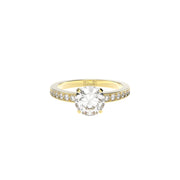 Tiny Clash Crown Bezel Engagement Ring, ~1.50 ct Diamonds