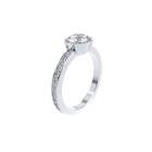 Tiny Clash Crown Bezel Engagement Ring, ~1.50 ct Diamonds