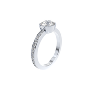 Tiny Clash Crown Bezel Engagement Ring, ~1.50 ct Diamonds