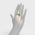 bare souls golden ring by formes 2 threads on hand