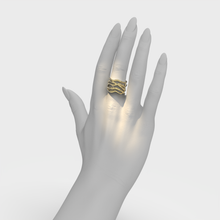 bare souls golden ring by formes 5 threads on hand