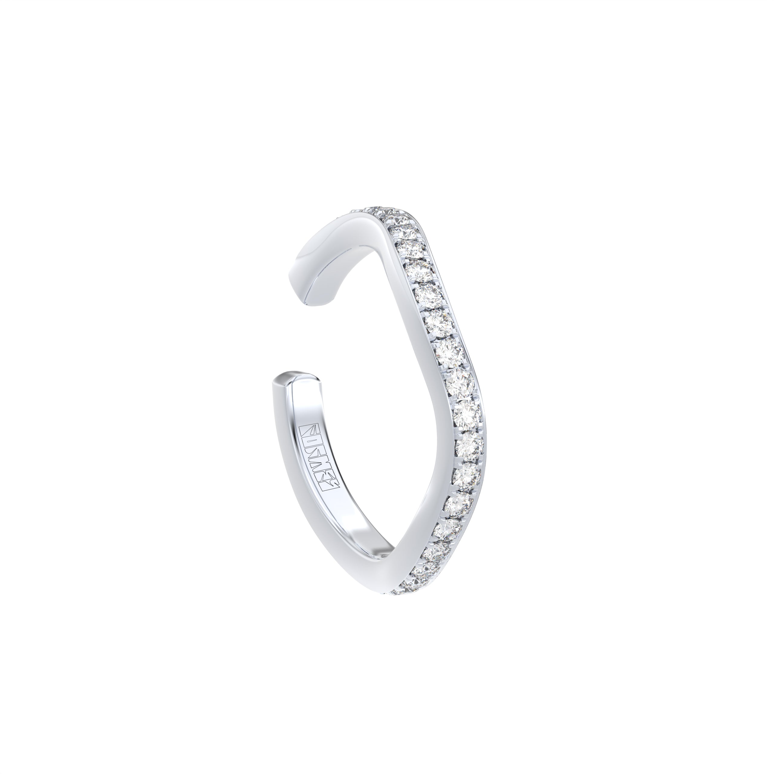 Blue Edges – lenktas žiedas/Auskaras manžetė iš Formesjewelry.com