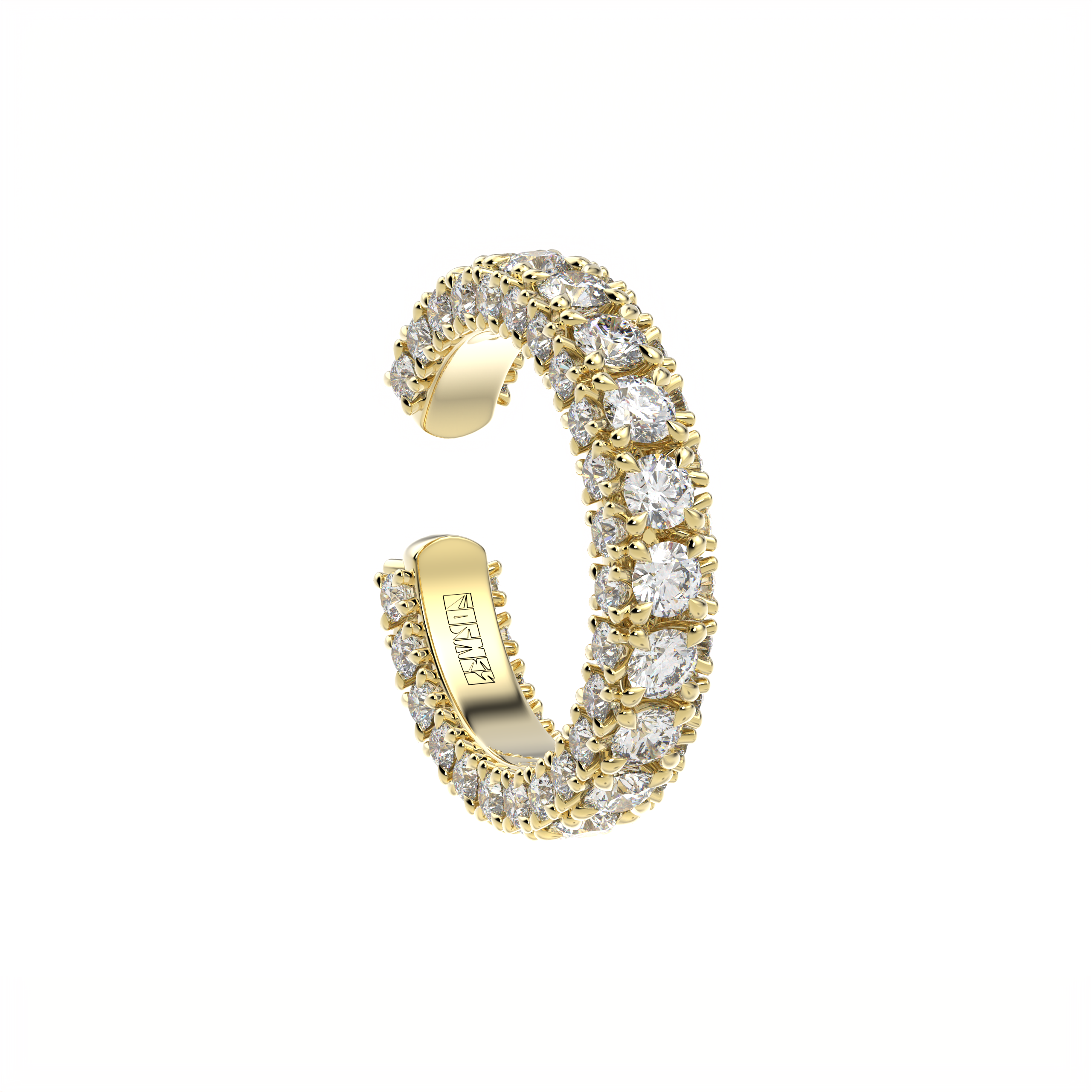 designer diamond ear cuff and ring three sides by Formes Fine Jewelry