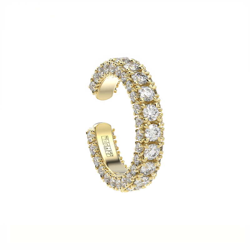 Formes Fine Jewelry dizainerių juvelyrika su deimantais Auskaras manžetė ir žiedas iš trijų pusių