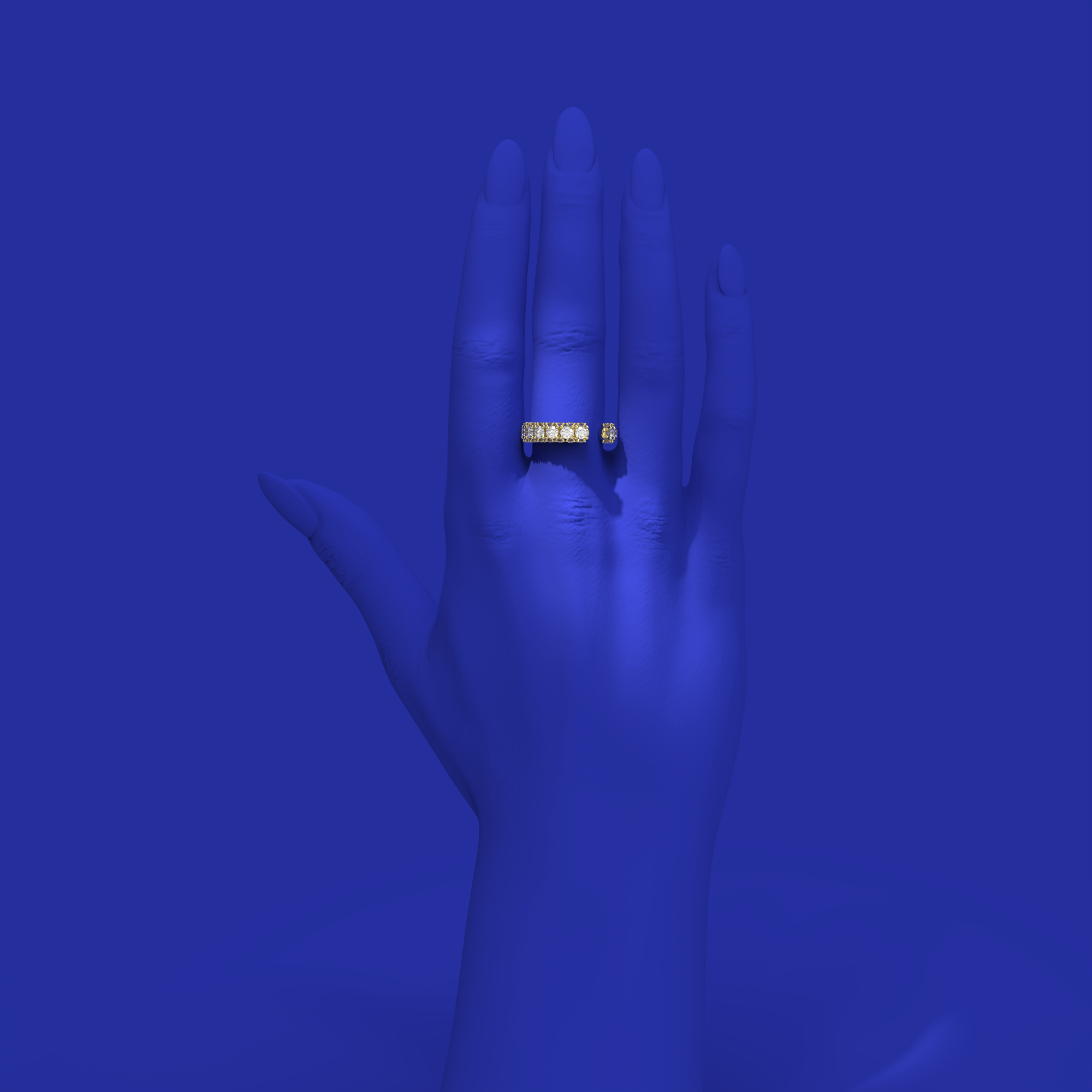 designer diamond ear cuff and ring three sides by Formes Fine Jewelry On hand