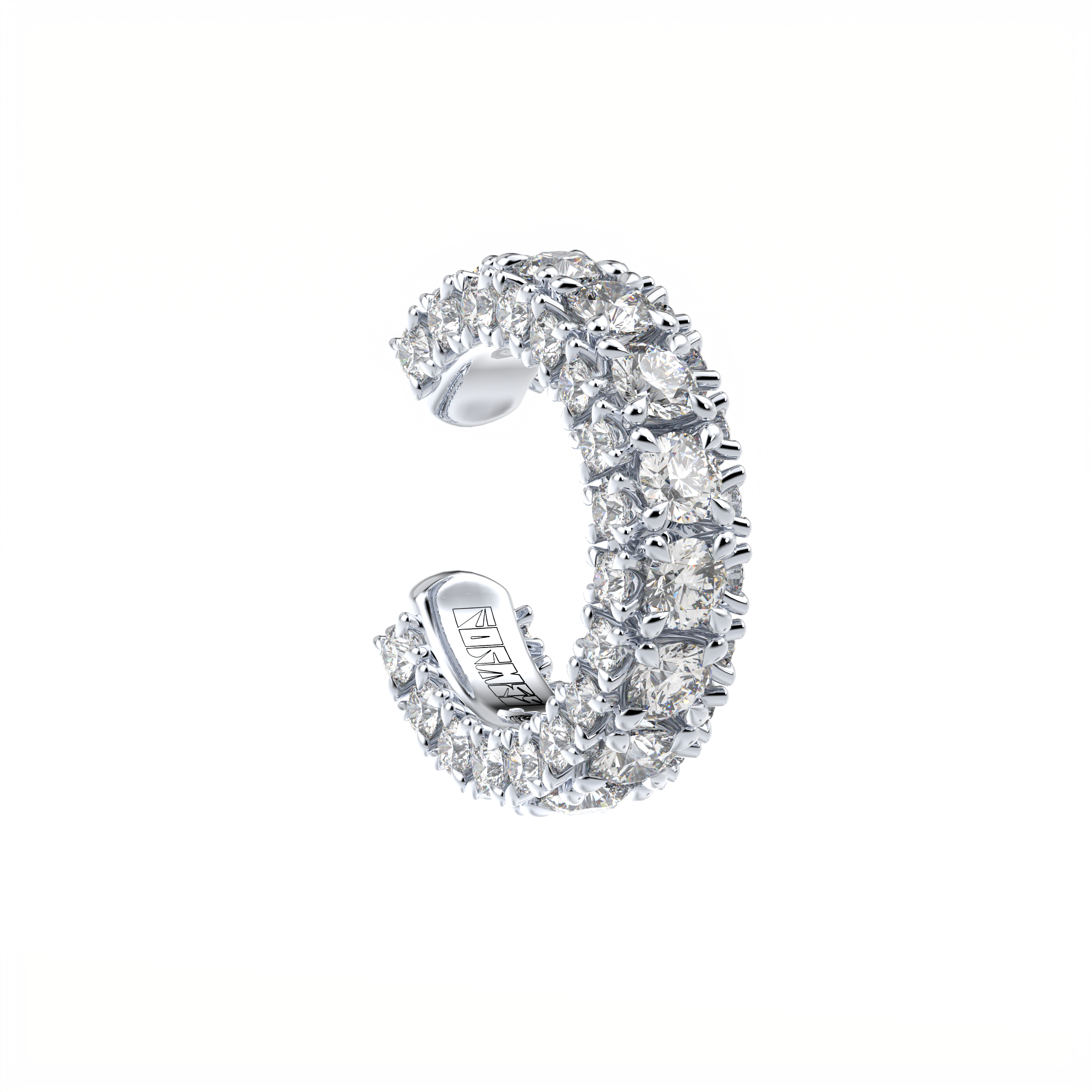 designer diamond ear cuff three sides by Formes Fine Jewelry