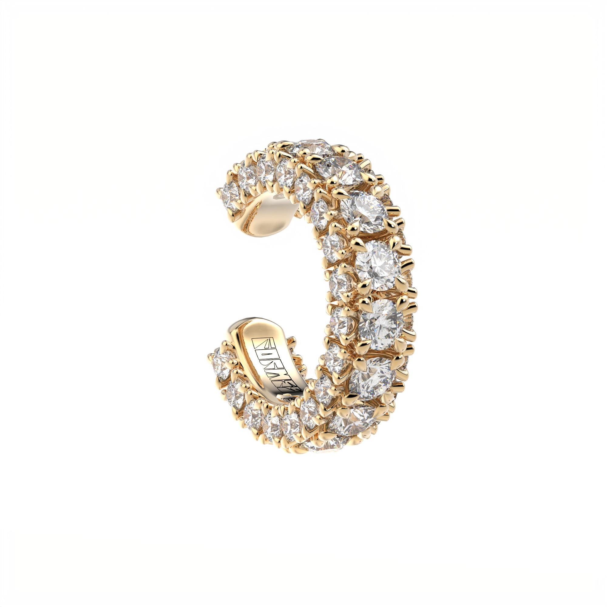designer diamond ear cuff three sides by Formes Fine Jewelry Rose gold
