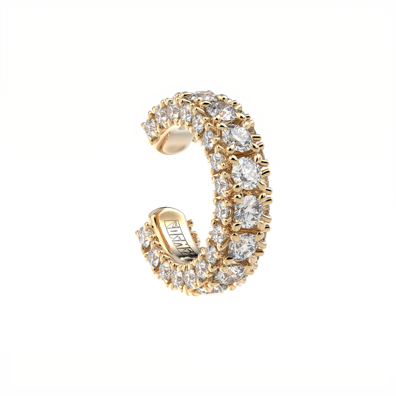 dizainerių sukurti deimantiniai Auskaras manžetė iš trijų pusių, „Formes Fine Jewelry“, rausvas auksas