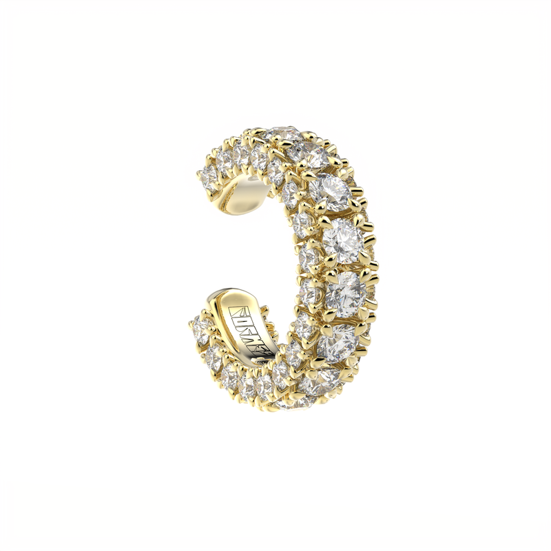 dizainerių sukurti deimantiniai Auskaras manžetė iš trijų pusių, „Formes Fine Jewelry“, geltonas auksas