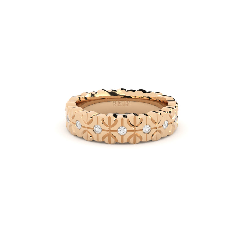 designer wedding ring with conceptual lines and shapes