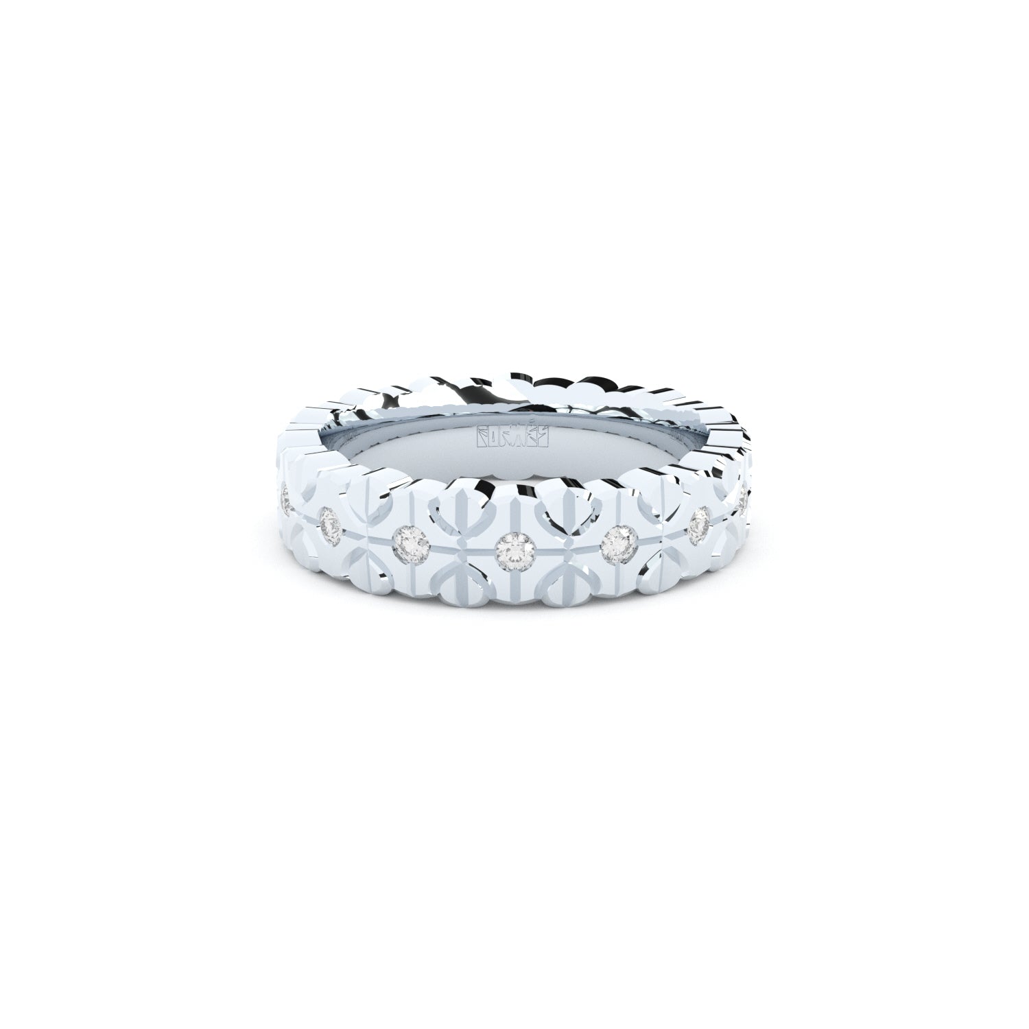 designer wedding ring with conceptual lines and shapes