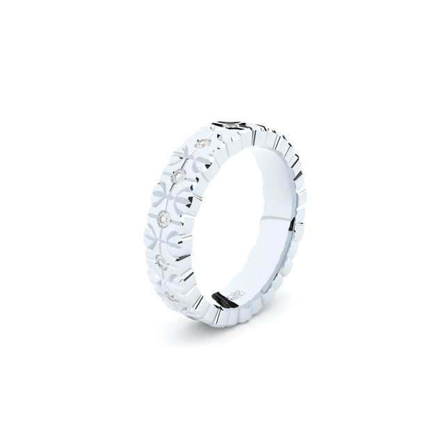 designer wedding ring with conceptual lines and shapes