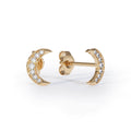 diamonds moon earrings studs